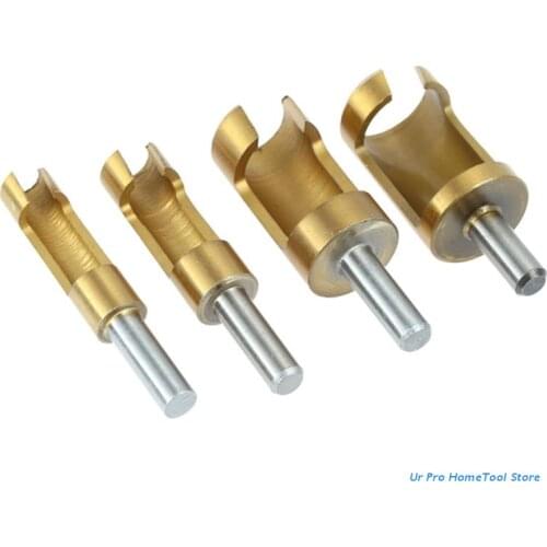 4 Pcs Wood Plug Cutter Drill Bit Plug Knotted Hole Woodworking Milling Cutter M17E