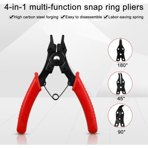 4 In 1 Multifunctional Retaining Clip Snap Ring Circlip Plier Automotive Repair High Carbon Steel Hand Tools Pliers