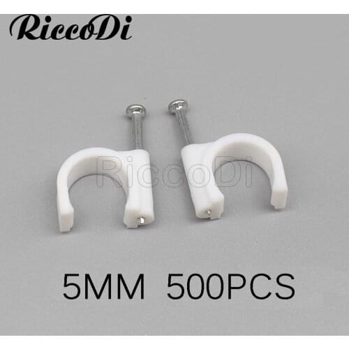 500pcs 5mm steel nail fix VFA video CATV circle cable clips line circle nail clip