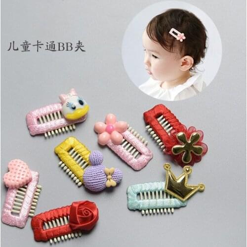 South Koreas Pet hair clip barrette cartoon trumpet safety clip Dog bow crown pet headdress 30pcs
