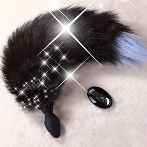 New Foxtail Anal Plug Butt Plug Cosplay Role Play Anus Vibrator Remote Control Male Prostate Massager Sex Toys For Women Couples