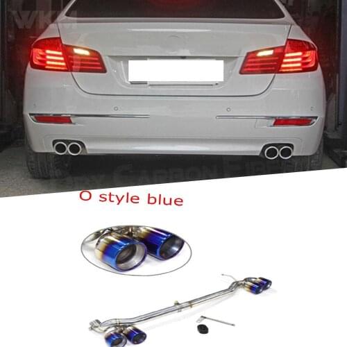 Car 4-Exhaust Tip Stainless Steel Exhaust Pipe Carbon Fiber Tip Fit for BMW 5 Series f10 f18 520 523 528 530 M Sport M tech