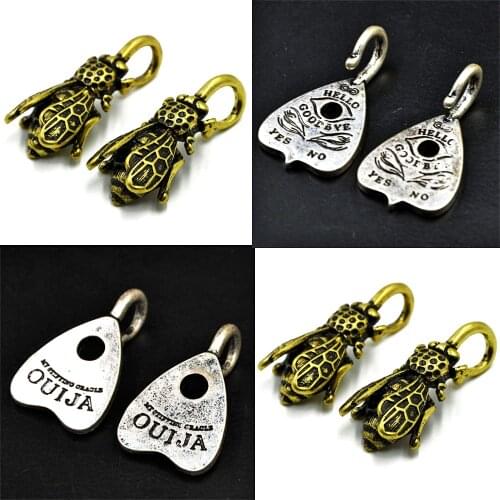 BOG-PAIR Brass Bee Ouija Yes No Vintage Indian Tribal Style Ear Weight Earring Piercing Gauge Expander Plug Unisex Body Jewelry