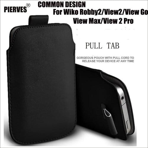 Casteel Common Design PU Leather Case For Wiko Robby 2 View 2 View 2 Pro View Go View Max Pull Tab Sleeve Pouch Bag Case Cover
