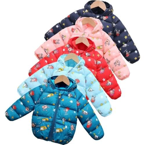Disney Minnie Childrens Down Padded Jacket Baby Winter Padded Hooded Coat Ear Outwear Jacket Baby Winter Clothes for 2-8Yrs