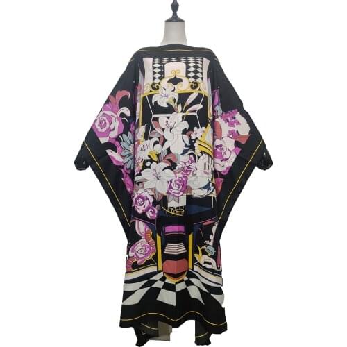 Dashiki Traditional Length 130 Cm x Bust 130 CM Printed Muslim Abaya Maxi Dress Oversize Kuwait Bohemian Summer Beach Caftan