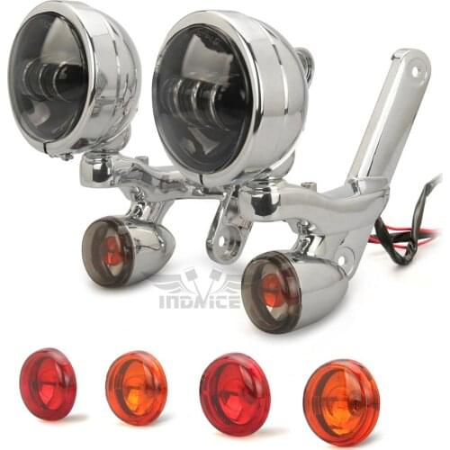 For harley Auxiliary Lighting Brackets spotlight with turn signals Touring Street Electra Glide 06-20 auxiliary fog lights