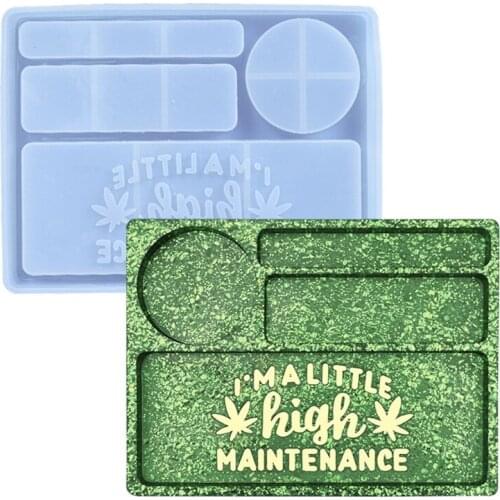 Epoxy Resin Mold Makeup Tray Cosmetic Silicone Mold Maple Leaf Silicone Pallet Storage Tray Mold for Diy Decorative Jewelry Tray