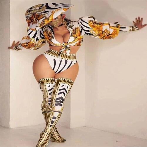 H171 Pole-Dance Model Show Stage Party Nightclub Celebration Bar Fashion Singer Performance Cosplay 3D-Printed Sexy Skinny Rave