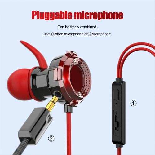In-Ear Gaming Earphones 3.5mm Wired Earbuds Noise Cancelling PUBG Gaming HiFi Earphone with Microphone for Team Communication
