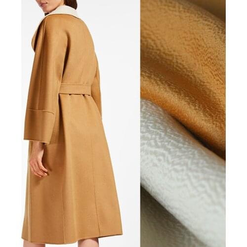 150CM Wide 800G/M Weight Thick Ginger White Double-Faced Water Wave Cashmere Fabric for Autumn and Winter Overcoat Outwear E848