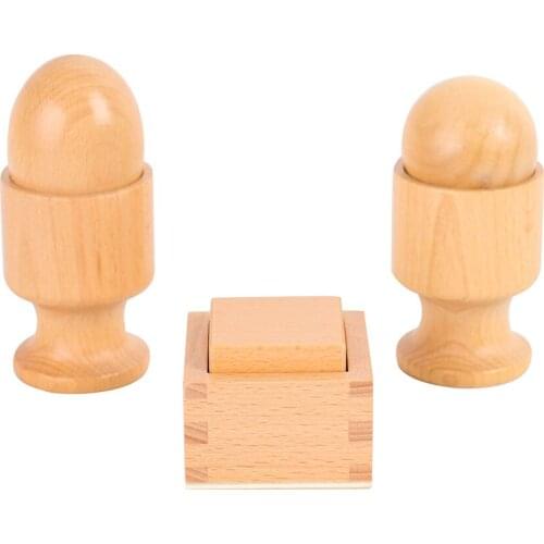 Montessori 3D Object Fitting Exercise(Ball with Cup,Egg with Cup and Cube with Box)