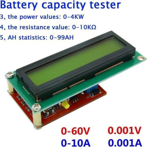 Multimeter Voltage Ammeter / power meter / LCD / coulomb AH meter / digital resistance TIME battery capacity tester