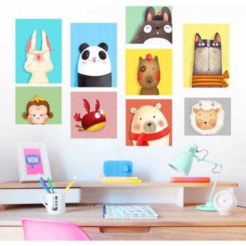 Cartoon Forest Cute Animal Wall Stickers For Living Room Bedroom Kids Room Removable Diy Wall Decoration Wallpaper Art Murals