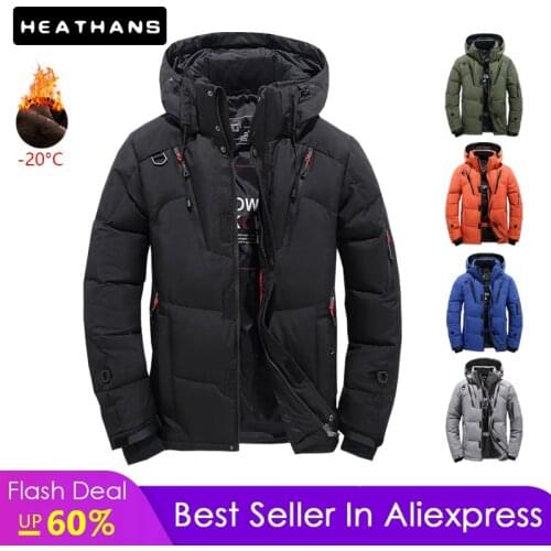 -30 Degree Winter Mens Clothing White Duck Down Jacket Parkas Men Thicken Warm Snow Jackets Coats Male Windbreaker Parkas Coat