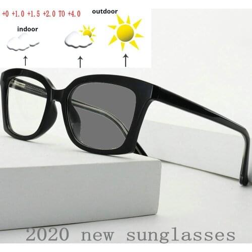 Fashion Classic Mens Reading Glasses Sun Photochromic Lens Square Full Frame Reading Glasses for Women with Box NX