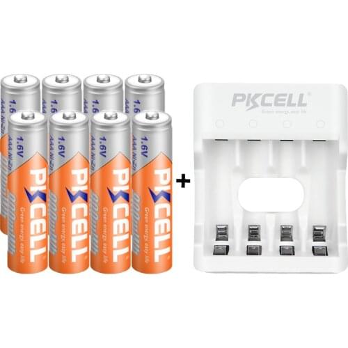 8pcs NIZN 1.6V 900MWH AAA Rechargeable Battery and Charger 4Slot EU US Plug charge 2pcs or 4pcs AA/AAA NI-ZN Batteries