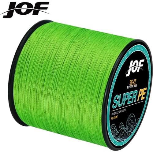 JOF 4 Strands Braided PE Fishing Line 300M 500M 1000M Strong Braided Fishing Line Multifilament PE Line 9.1-45.4KG