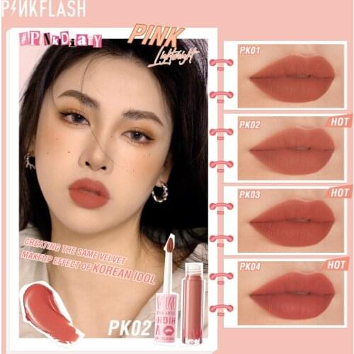 PINKFLASH Makeup Lipstick Matte Velvet Lip Gloss Liquid Lip Tint Cream Pigment Long Lasting Silky Texture Women Cosmetic QBMY