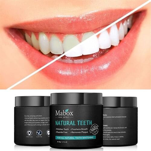 60g Tooth Whitening Powder Activated Coconut Charcoal Natural Teeth Whitening Charcoal Powder Tartar Stain Removal