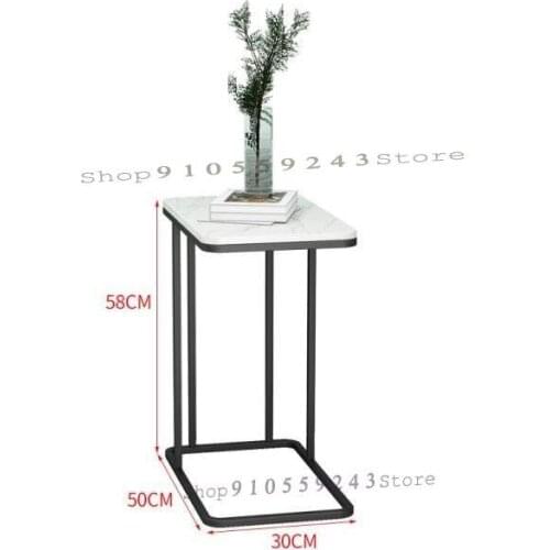 Wrought Iron Marble Side Table Golden Living Room Tea Table Sofa Rack Shelf European Style Simple Bedside Table Light Luxury