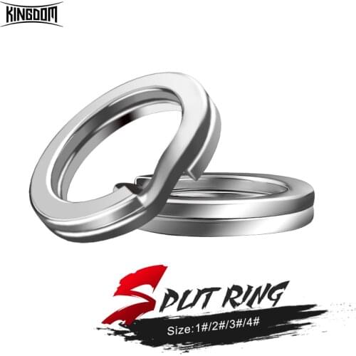 Kingdom Stainless Steel Split Ring Fishing Connector Fishhook Lure Tackle Crankbait Hard Bait pesca Fishing Accessories 10pcs