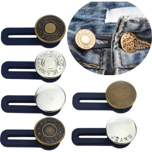 Jeans Free Sewing Adjustable Retractable Button Waist Extenders Waistband Expander Magic Metal Button Extender for Pants