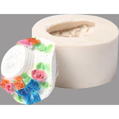 Rose Decorative Hat 3D Forms For Soap Fondant Silicone Moulds Confectionery Accessiries For Cake Decoration Tools