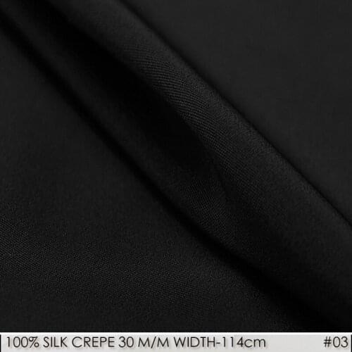 SILK CREPE DE CHINE 114cm width 30momme100% Pure Silk Fabric Heavy Silk Fabric Dress Silk Fabrics Textile Black NO 03