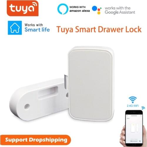 Tuya Smart Bluetooth Drawer Cabinet Lock Keyless Invisible Lock File Cabinet Wardrobe Lock Drawer Switch APP Unlock Child Safety