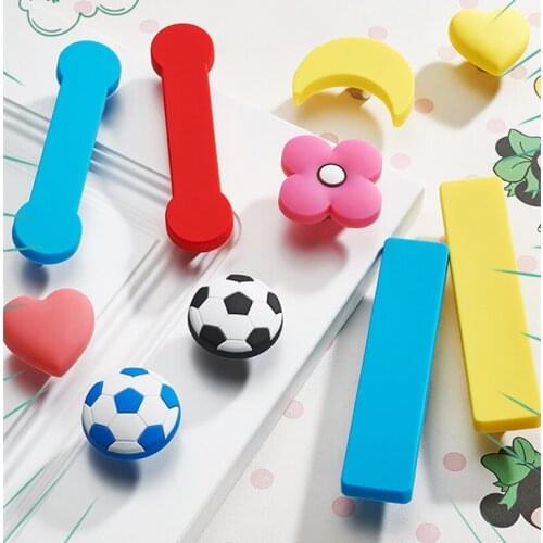 Modern Pink Childrens Room Handle For Cabinet Wardrobe Door Pulls Yellow Kids Safety Drawer Kithchen Knobs Silicone Handles