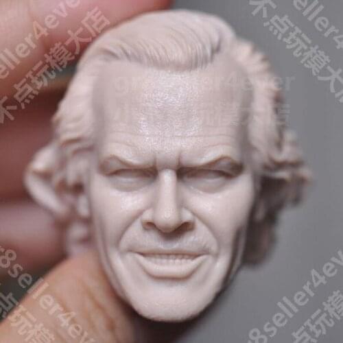 Blank 1/6 Scale The Shining Jack Nicholson Head Sculpt Unpainted Fit 12" Figure A Style
