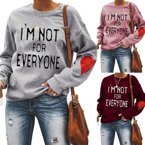 2022 autumn and winter womens jacket, round neck long-sleeved sports sweatshirt, letter printing I'M NOT FOR EVERYONE