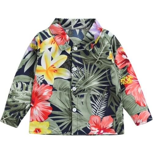 0-5Y Vintage Boho Kids Boy Paisley Flowers Print Shirts Autumn Casual Long Sleeve Turn down Collar Button up Tops for Baby Boy