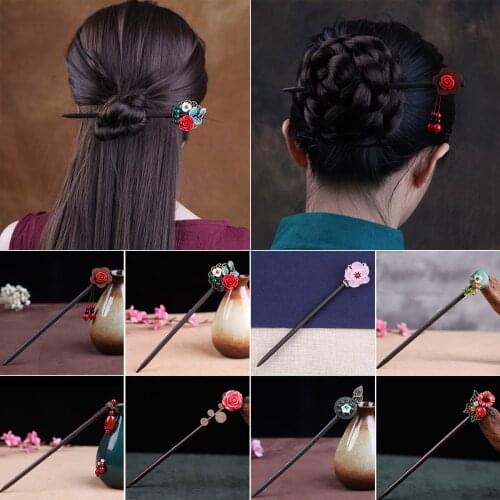 Women Chinese Style Hair Chopsticks Pin Hairpin Plum Blossom Long Hair Stick
