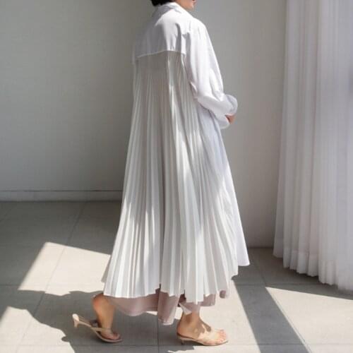 Long Dress Women Autumn Casual New 2021 Korean Loose Pluz Sized Solid Color Fashion Casual Ladies Maxi Clothing Vintage Clothes