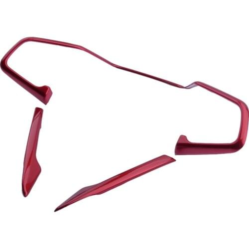 1Set Red Car Steering Wheel Decor Cover Trim Moulding ABS Fit For Honda CR-V CRV 2017 2018 2019 2020