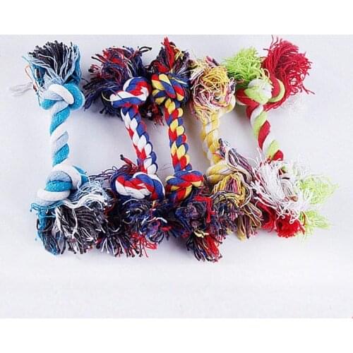 1 Pcs Pets Dogs Pet Supplies Pet Dog Puppy Cotton Chew Knot Toy Durable Braided Bone Rope 18/23/32CM Funny Tool (Random Color )