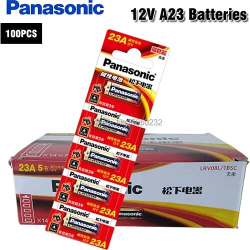 100PCS Original Panasonic Alkaline Dry Battery 12V 23A 21/23 A23 E23A MN21 MS21 V23GA L1028 Small Batteries for Toys Doorbell