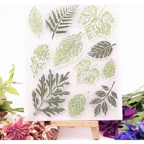 14*18CM Hot sale Green leaf Clear Stamps / Silicone Seals Roller Stamp for DIY scrapbooking photo album/Card Making