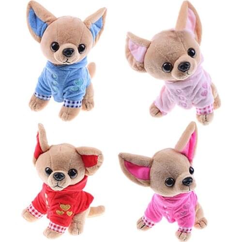 17cm Kids Children Dog Plush Toy Cute Mini Chihuahua Dog Plush Toy Soft Stuffed Animal Doll Birthday Gift Kids Doll Toy
