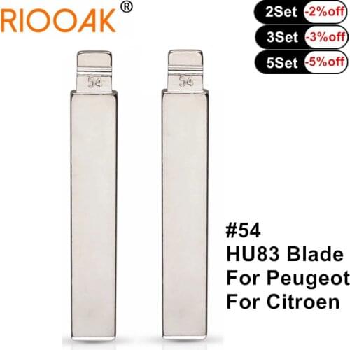 20pcs/lot #54 lishi HU83 Metal Blank Uncut Flip KD/VVDI Remote Key Blade for Peugeot 301/307/308/408 Citroen C3/C4L/C5
