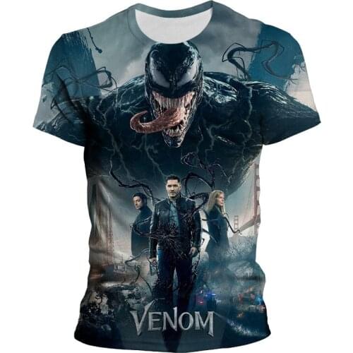 2021 Summer Fashion Mens T-shirts Marvel 3D Printed Venom Boy Girl Kids Clothing Short Sleeve Harajuku Women Tee Shirts