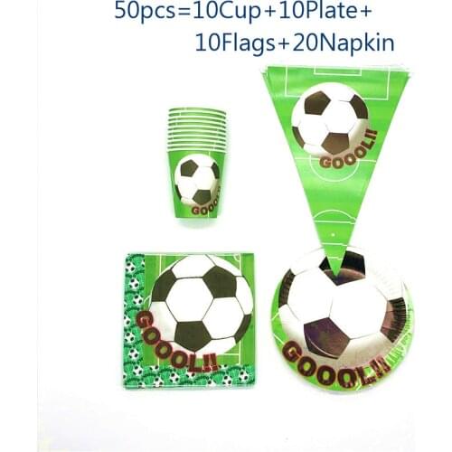 50-80pcs Football Theme birthday Disposable Set Table Decoration Paper Cups Plates Napkin Children Birthday Party Supplies
