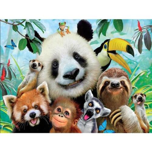 5d Diy Diamond Painting animals Pandas Monkeys Full Square&round Diamond Embroidery Cross Stitch Rhinestone Mosaic Home Gift
