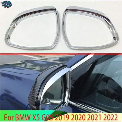 For BMW X5 G05 2019 2020 ABS Chrome Rearview Mirror Rain Shade Rainproof Blades Car Back Mirror Eyebrow Rain