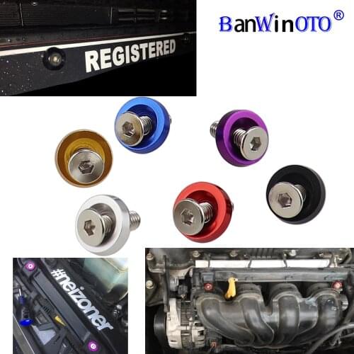 1 pcs M6x20 Car Styling Universal Modification JDM Sticker Stickers Fender Washer License Plate Bolts Auto Accessories