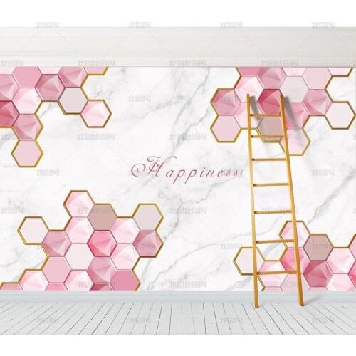 Bacal Custom 8D wallpaper Pink geometry TV background wall home decoration living room bedroom 3d wallpaper papel de parede