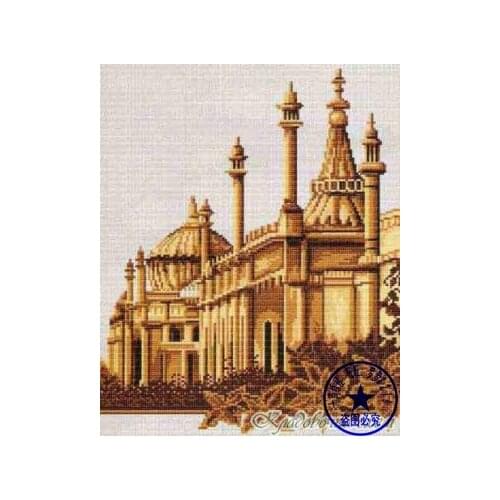 Free Shipping Top Quality Beautiful Nostalgic Counted Cross Stitch Kit Castle City Town Historic Building vervaco
