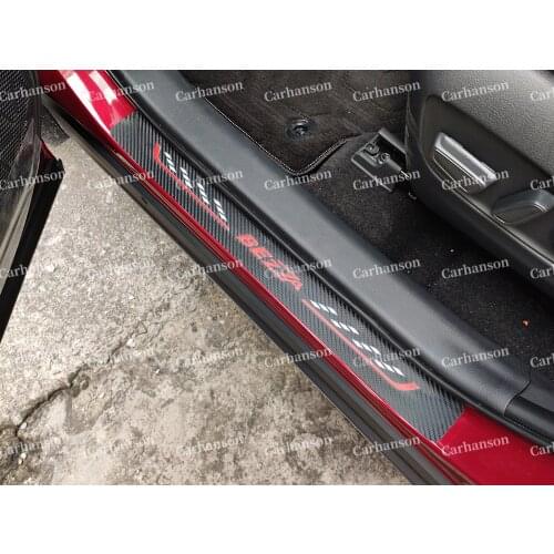 For Perodua Bezza Auto Door sill Pedal Car Carbon Fibre Texture Sticker Trim Leather Protector Accessories PU Styling 2010 2020